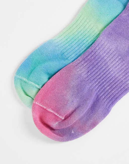 adidas Originals pack tie dye crew socks in pink and blue ASOS
