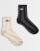 adidas Originals 2 pack tonal striped socks in stone and black