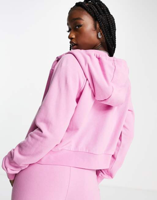 Pink adidas zip outlet up hoodie