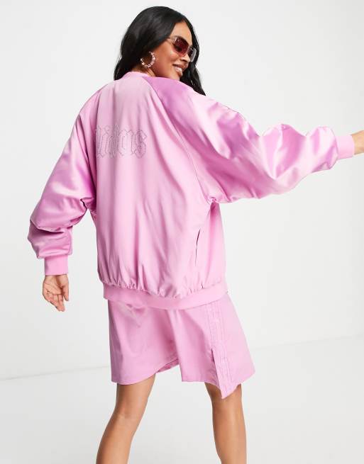 Adidas pink bomber store jacket womens