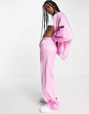 satin pants pink