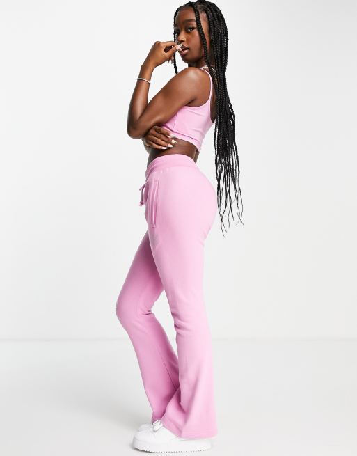 adidas Originals '2000s Luxe' track pant in pink with diamante logo