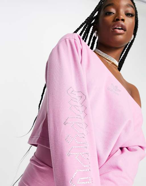 Adidas pink outlet pullover hoodie