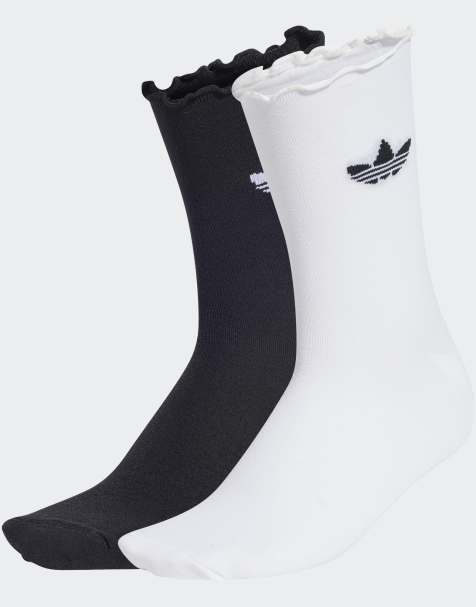 adidas Originals – 2er-Pack Rüschensocken in Weiß und Schwarz - view 1