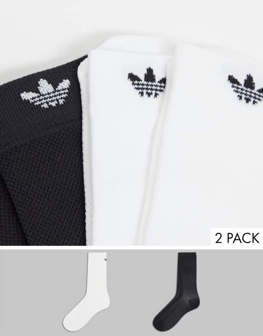 adidas Originals – 2er-Pack strukturierte Socken in Schwarz und Weiß