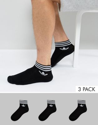 adidas Originals 3 pack ankle socks in black az5523 | ASOS