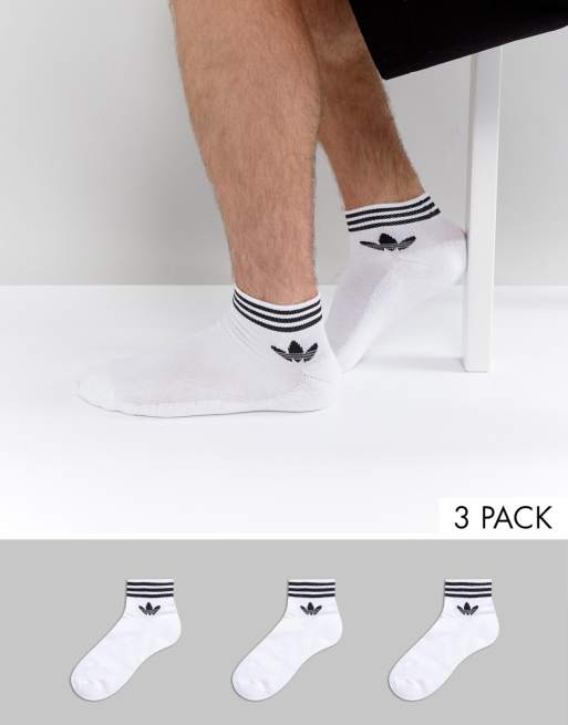 adidas Originals 3 pack ankle socks in white az6288