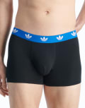 [adidas] adidas Originals 3 pack comfort flex cotton trunks in black, blue and white-Multi L MULTI
