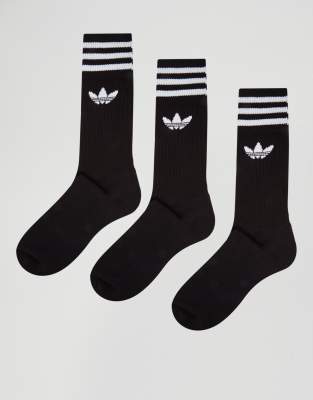 adidas Originals 3 Pack Crew Socks In 