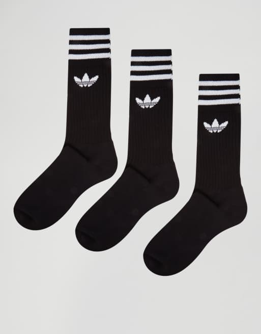 3 Pack Crew Socks In Black S21490 |