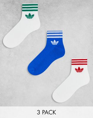 adidas Originals 3 pack crew socks in heritage colours