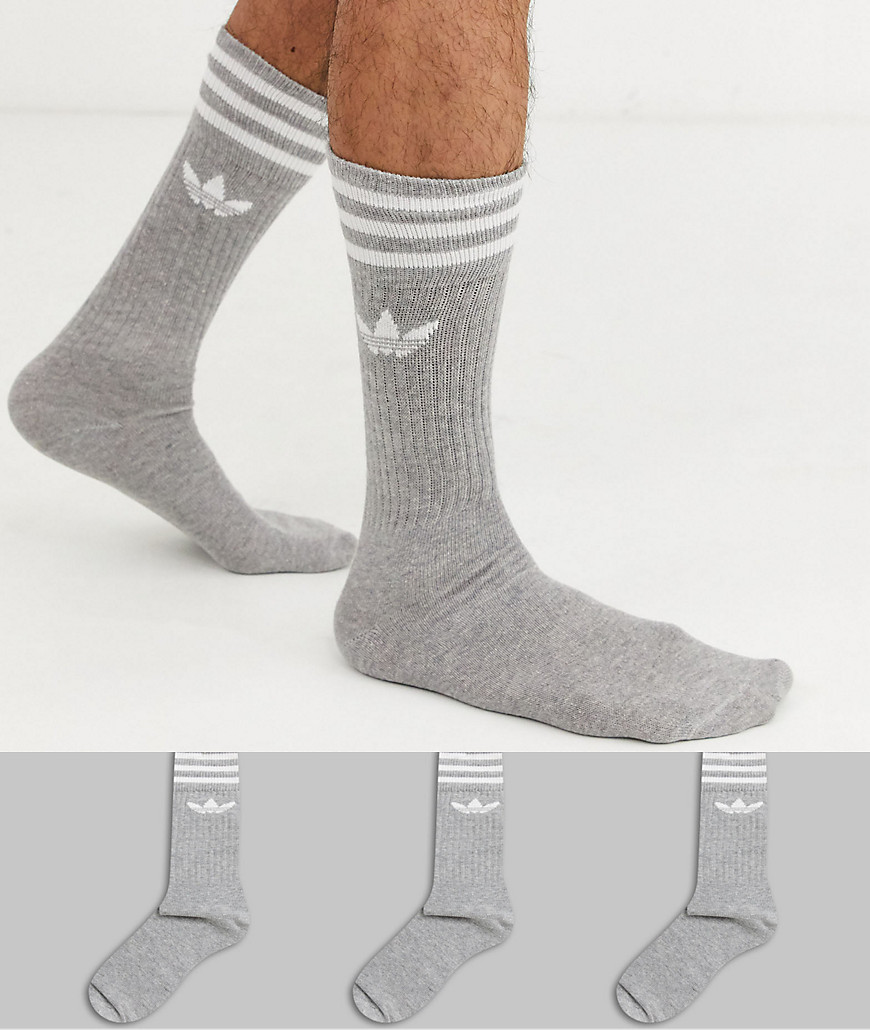 Adidas Originals 3 pack grey socks