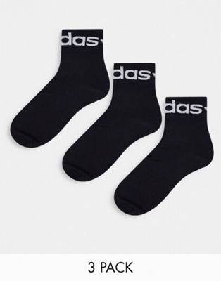 adidas Originals 3 pack logo crew sock in black