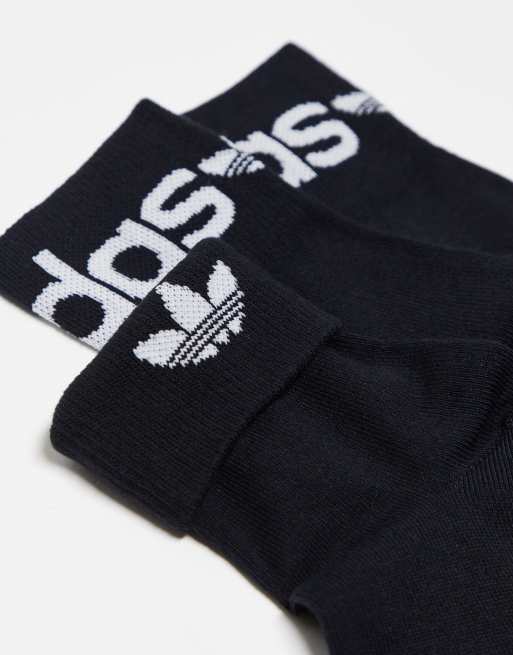 adidas Originals pack logo crew socks in black ASOS