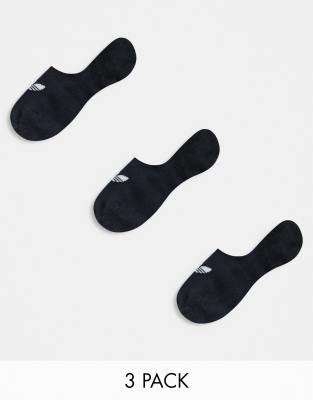 adidas Originals adidas Originals 3 pack low cut trainer socks in black