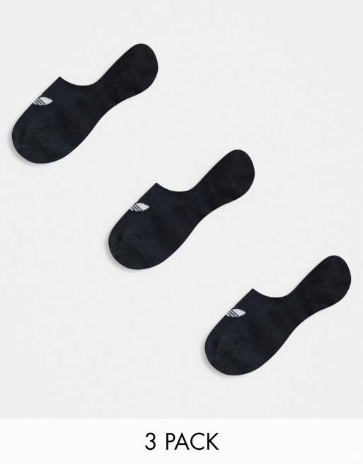 adidas Originals 3 pack low cut trainer socks in black