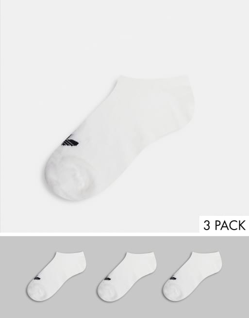 adidas Originals 3 pack low socks in white