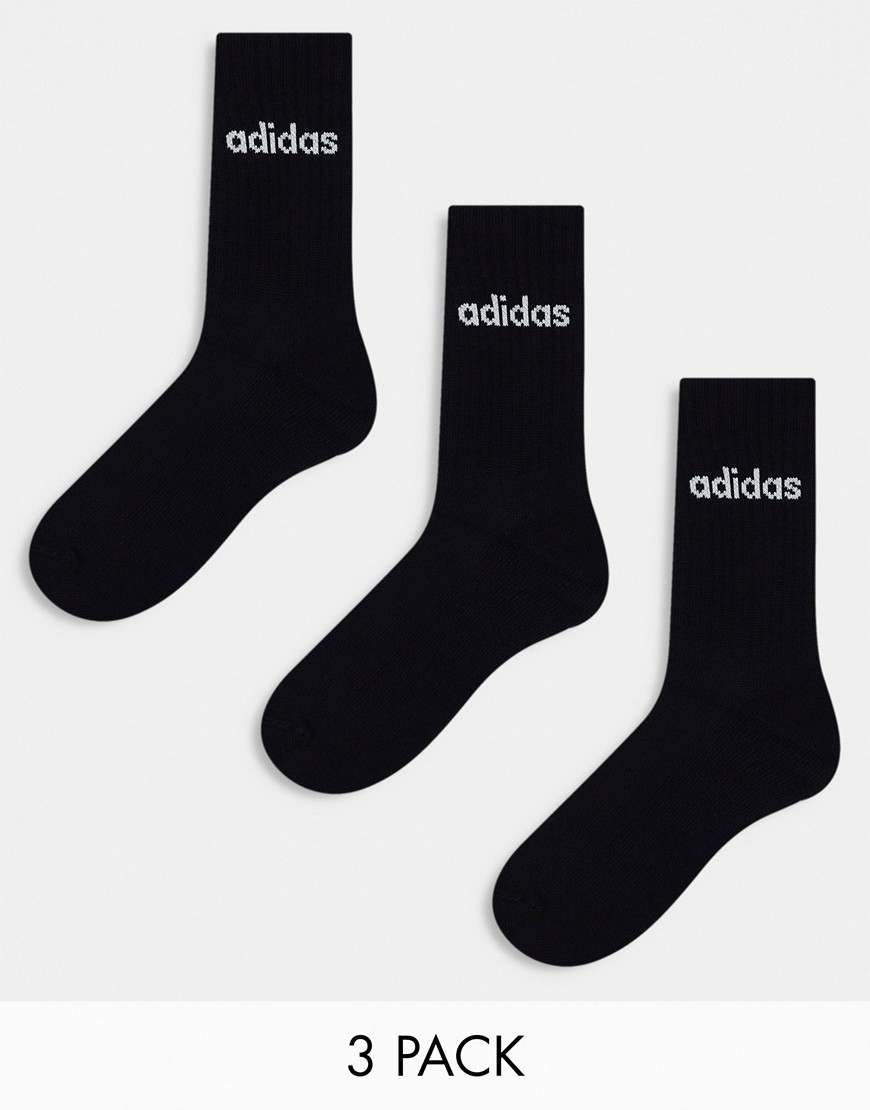 adidas Originals 3-pack mid socks in black-Multi