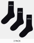 [adidas Originals] adidas Originals 3 pack mid socks in black-Multi 40-42 MULTI