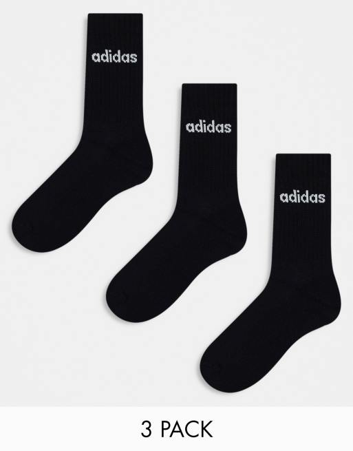 adidas Originals 3 pack mid socks in black