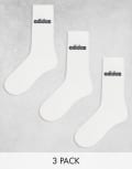 [adidas Originals] adidas Originals 3 pack mid socks in white-Multi 40-42 MULTI