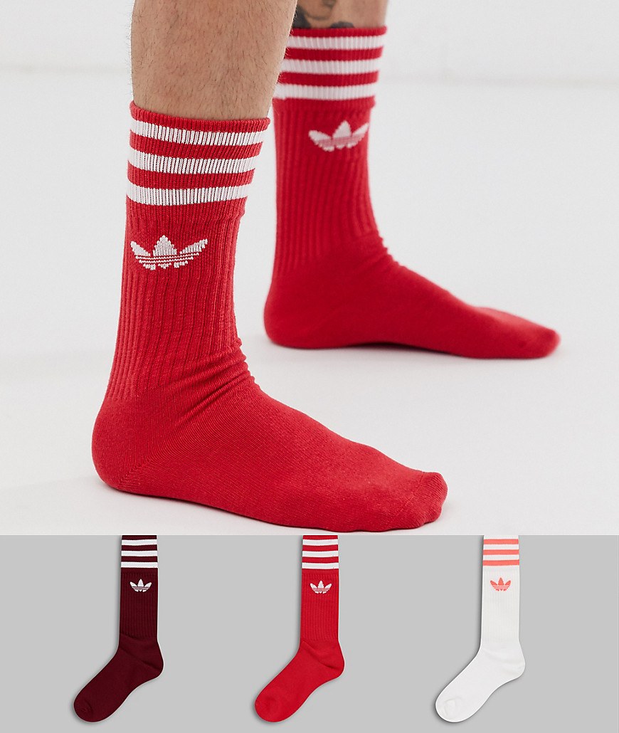 adidas Originals 3 pack multi socks in multi