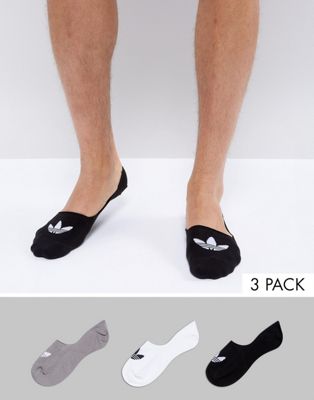 adidas Originals 3 Pack No Show Socks In Black CV5942 | ASOS