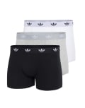 [adidas] adidas Originals 3 pack of comfort flex cotton trunks in black, grey and white-Multi L MULTI