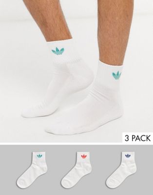 adidas Training 3 pack crew socks in white