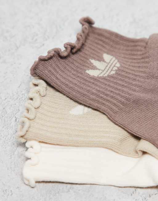 adidas Originals pack ruffle socks in brown ASOS