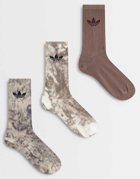 adidas Originals 3 pack socks in neutral tie dye - view 1