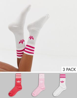 pink adidas crew socks
