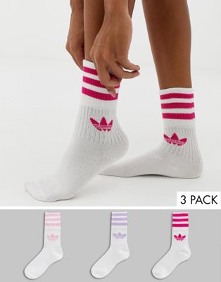 3 pack solid crew socks in pink | ASOS