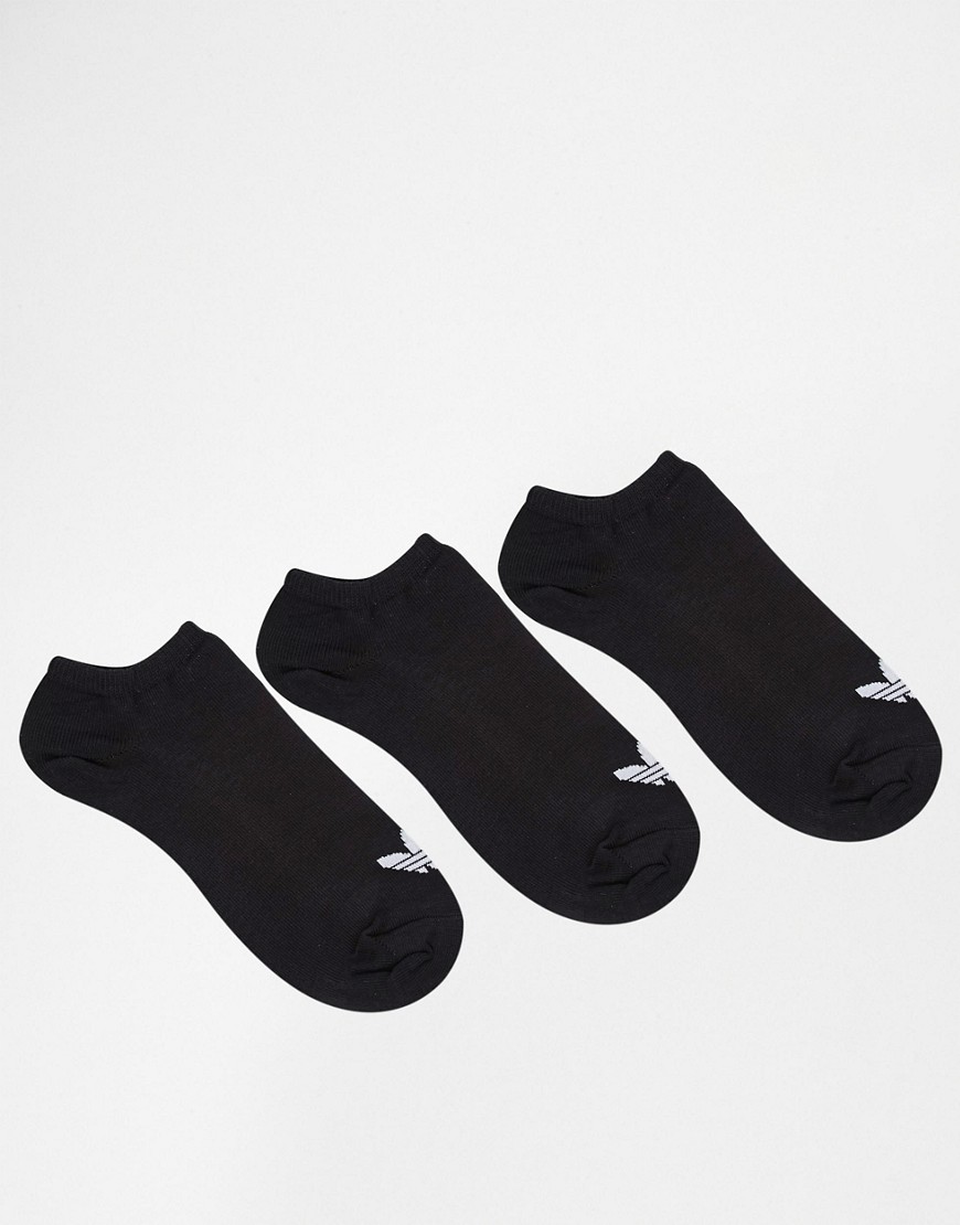 adidas – Originals – 3-pack strumpor med treklävermärke-Svart