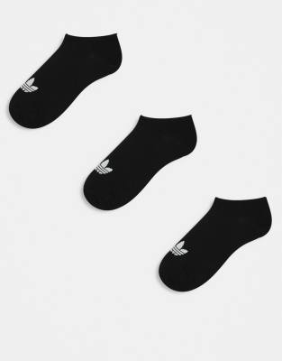 adidas Originals 3 pack trainer socks in black