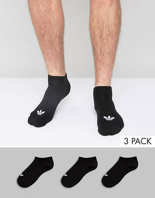 adidas Originals Adidas Training 3 Pack Trainer Socks in Black Womens Clothing Hosiery Socks 