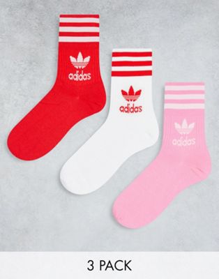 adidas Originals 3 pack trefoil sock in multi