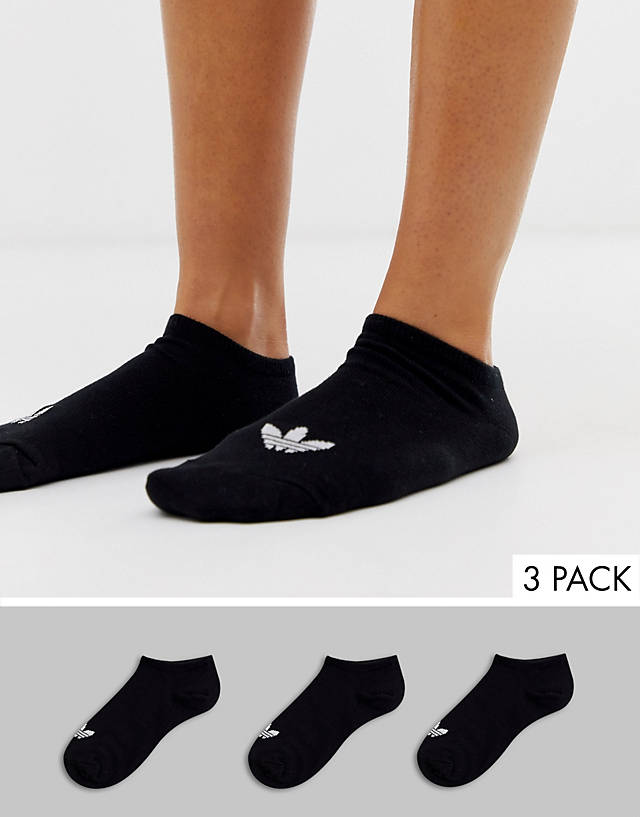 adidas Originals - 3 pack trefoil trainer socks in black