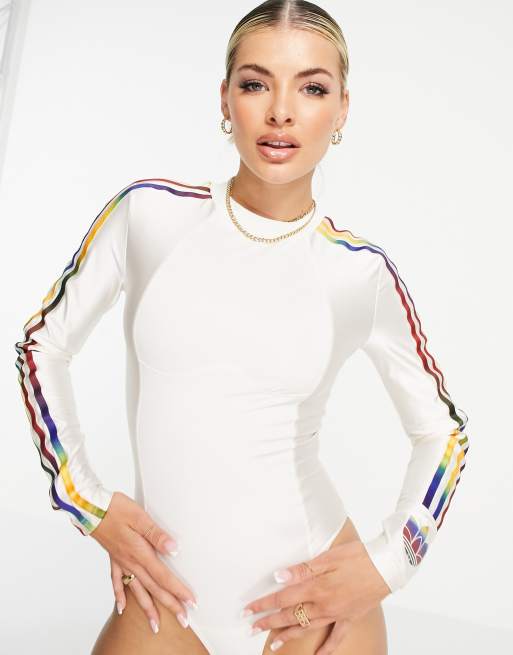 Adidas 3 store stripe bodysuit