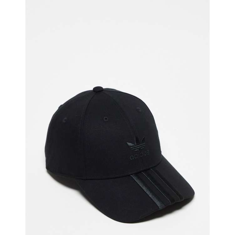 adidas Originals stripe cap in black ASOS