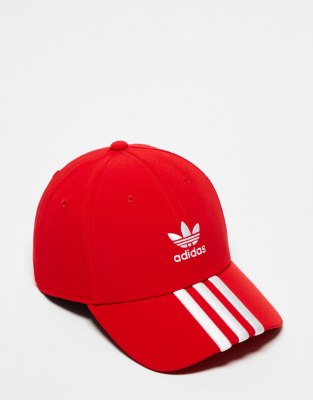 adidas Originals adidas Originals 3 stripe cap in red