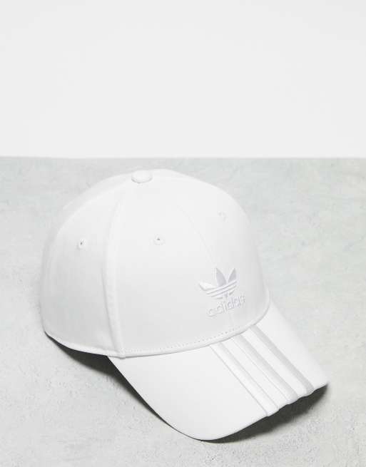 adidas Originals 3 stripe cap in white