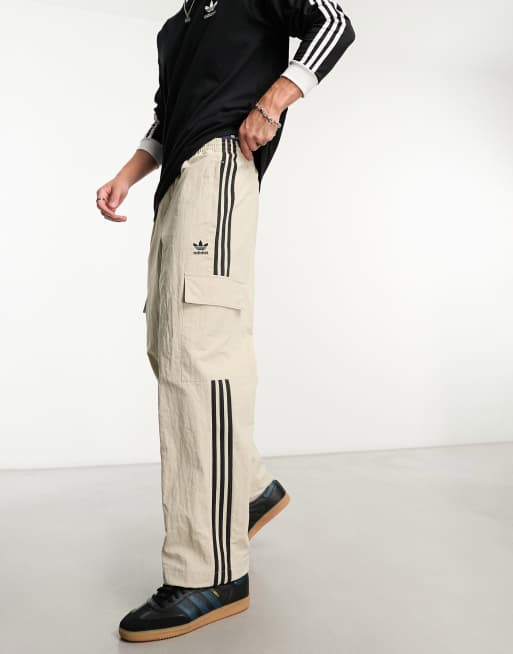 adidas Originals 3 Stripe sweatpants in brown