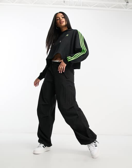 Adidas 3 stripes crop w sweater best sale