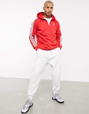 adidas 3 stripe hoodie red