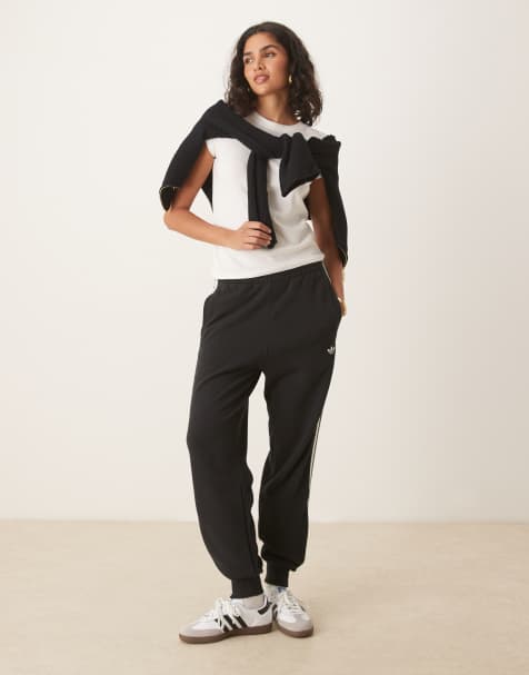 adidas Originals 3 stripe joggers in black - view 1