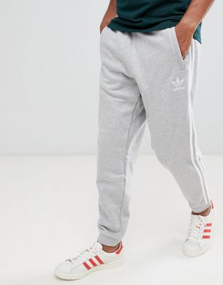 adidas originals grey 3 stripe joggers
