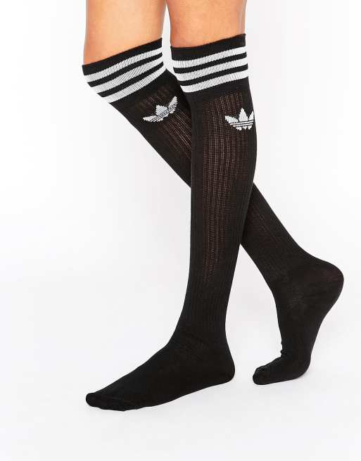 Women's Ribbed Retro Athletic Stripe Knee High Socks