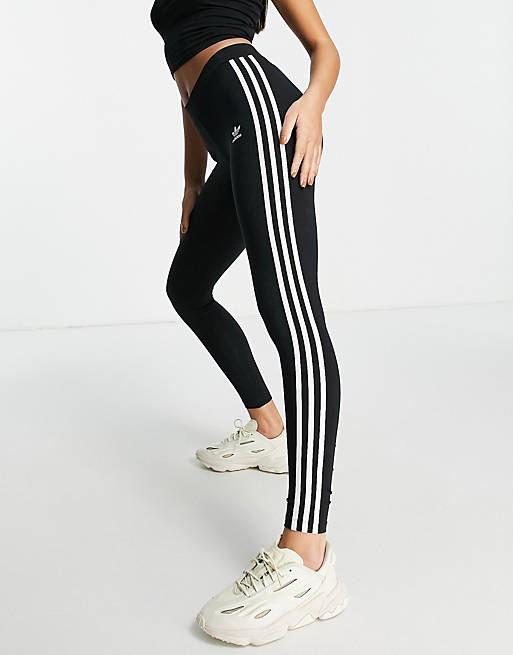 adidas leggings black stripes