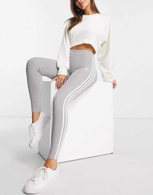 Gray leggings with outlet white stripes